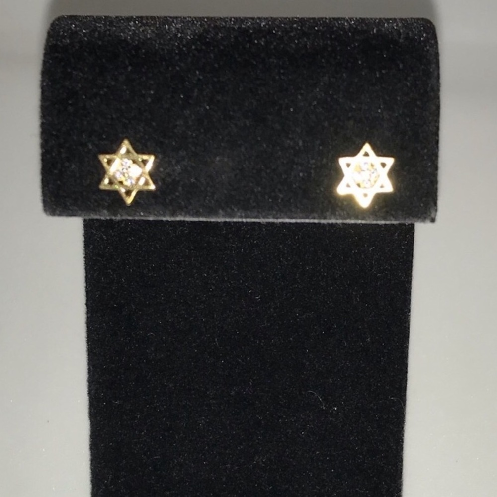 Petite Star of David Studs - Picture 7 of 8